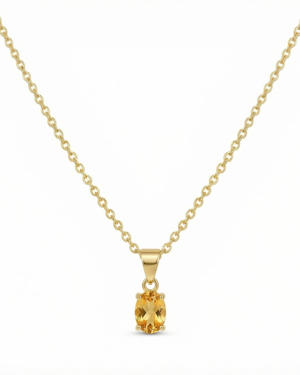 Petit Comité Vintage Ketting Geboortesteen November Citrien