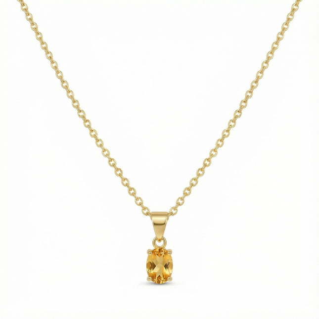 Petit Comité Vintage Ketting Geboortesteen November Citrien