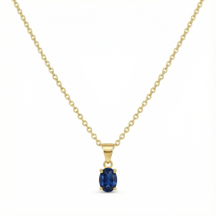 Petit Comité Vintage Ketting Geboortesteen September Saffier